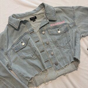 Pacsun Playboy denim cropped jacket